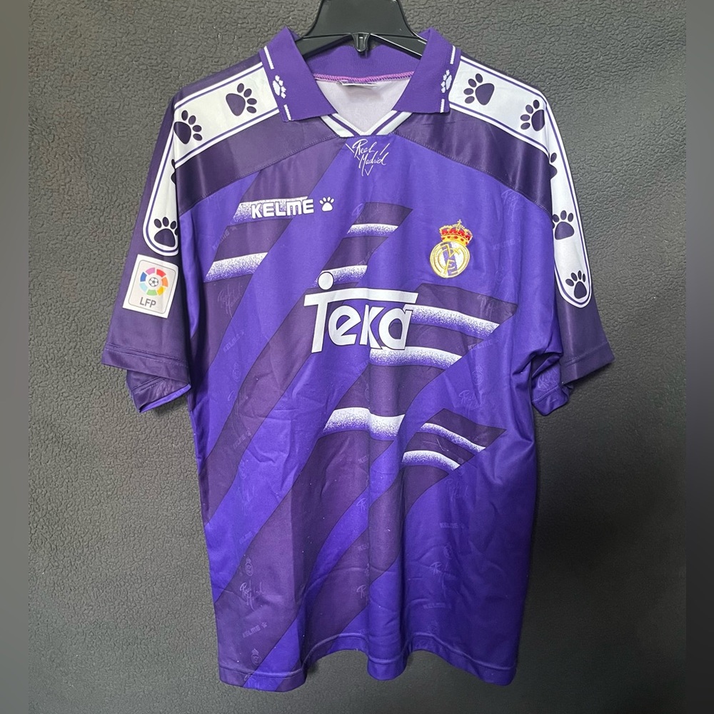 Men’s Authentic Kelme  Real Madrid CF 1994/95 Away Purple Jersey Size L